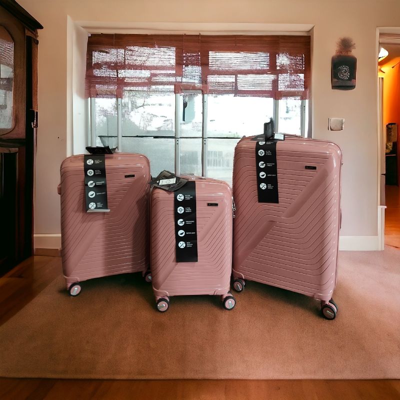 GLOWY : Lot de 3 valises en polypropylène. (PP002) PE24 (Sakura)