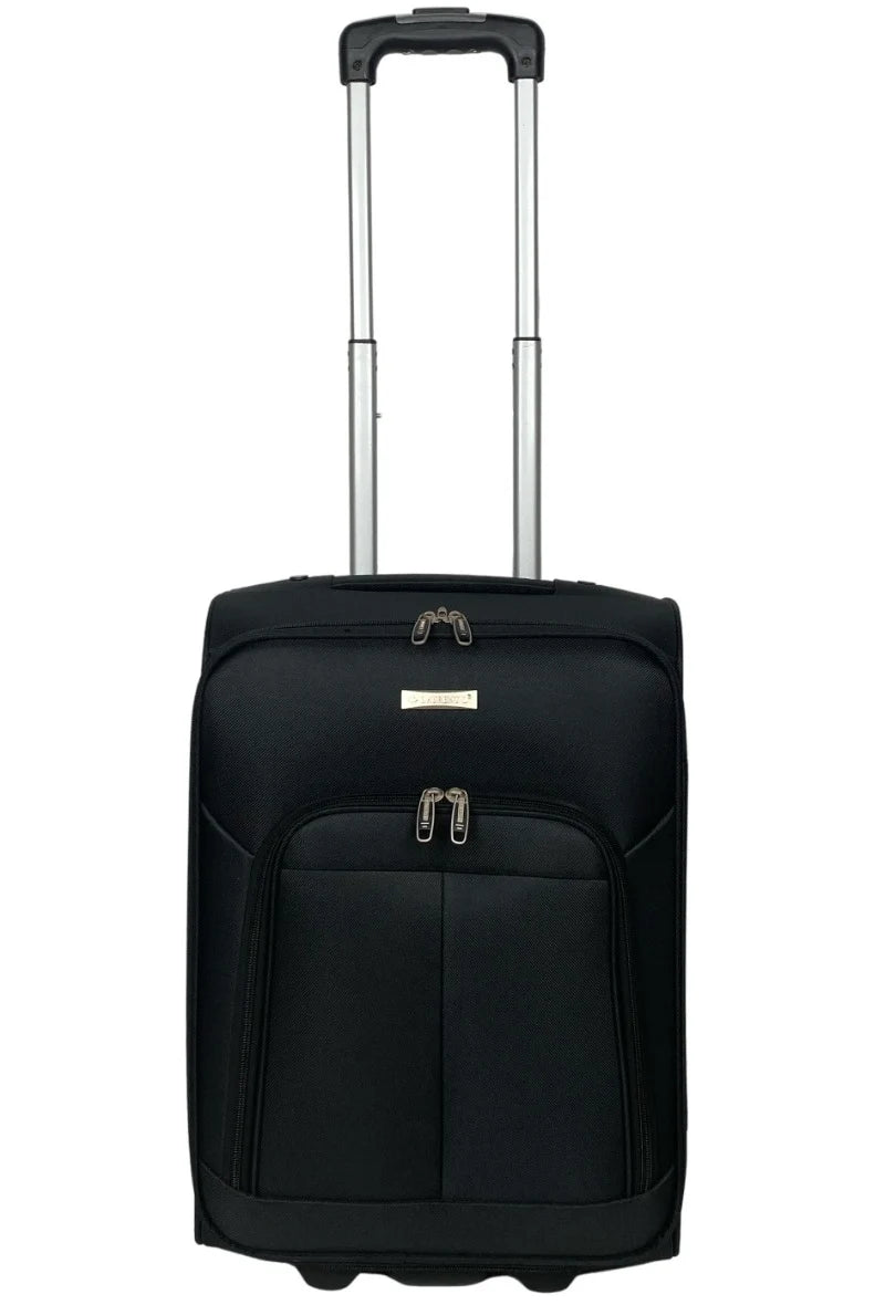Valise cabine noire en nylon.