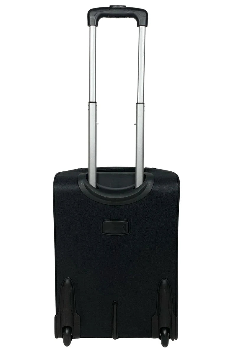 Valise cabine noire en nylon.