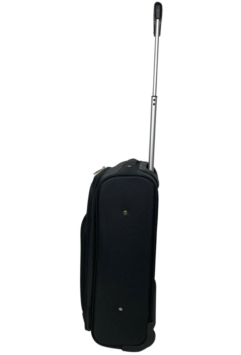 Valise cabine noire en nylon.