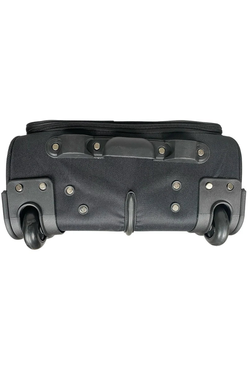 Valise cabine noire en nylon.