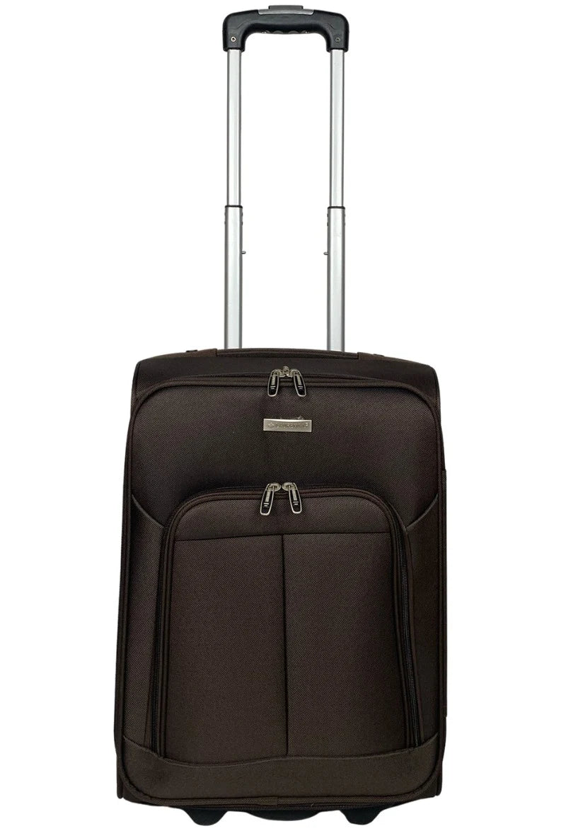 Valise cabine noire en nylon.