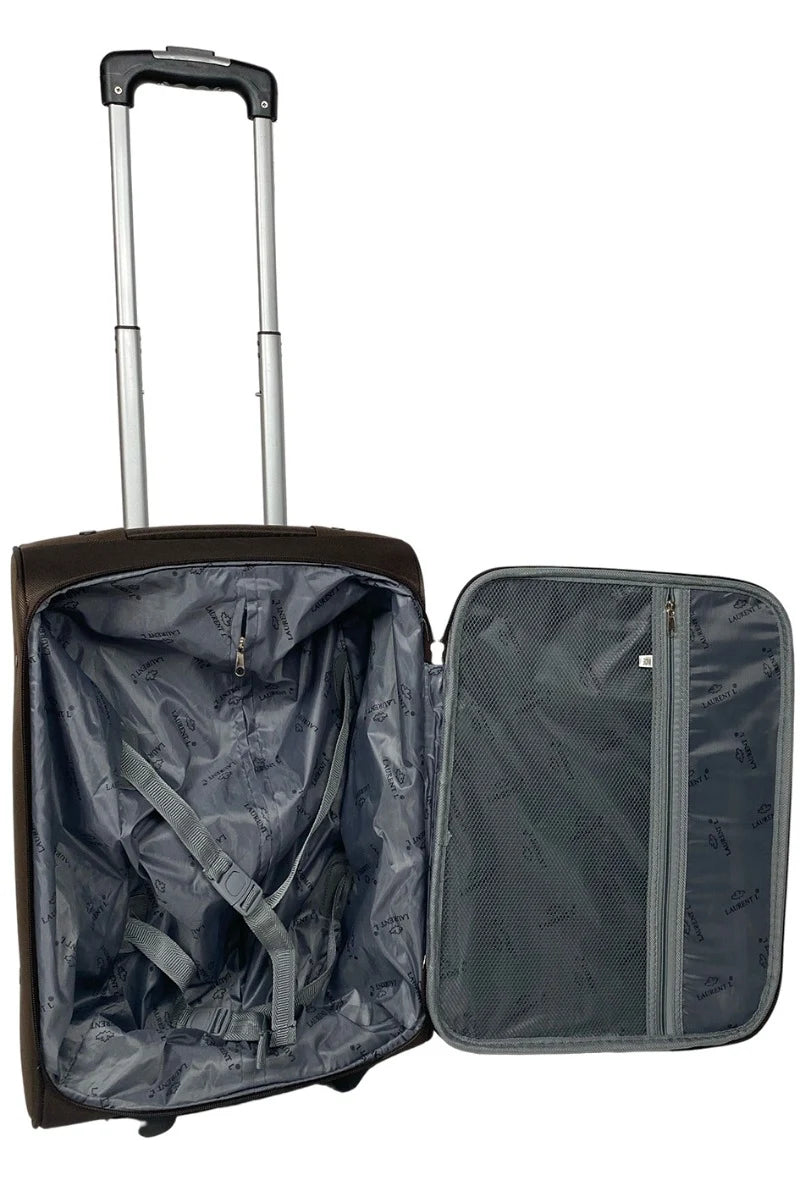 Valise cabine noire en nylon.
